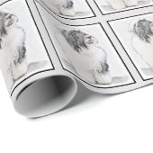 Bearded Collie Zeichnend - Niedliche Original Hund Geschenkpapier (Rolleneckpunkt)