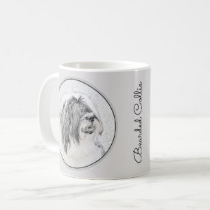 Bearded Collie Zeichnend - Niedliche Original Hund Kaffeetasse