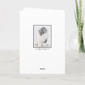 Bearded Collie Zeichnend - Niedliche Original Hund Karte (Rückseite)