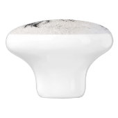 Bearded Collie Zeichnend - Niedliche Original Hund Keramikknauf (Seitenansicht)