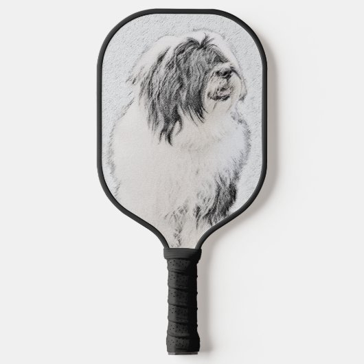 Bearded Collie Zeichnend - Niedliche Original Hund Pickleball Schläger (Vorderseite)