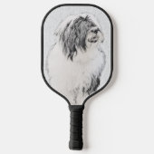 Bearded Collie Zeichnend - Niedliche Original Hund Pickleball Schläger (Rückseite)