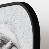 Bearded Collie Zeichnend - Niedliche Original Hund Pickleball Schläger (Linke Seite)