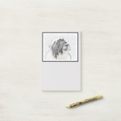 Bearded Collie Zeichnend - Niedliche Original Hund Post-it Klebezettel (Auf Schreibtisch)