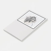 Bearded Collie Zeichnend - Niedliche Original Hund Post-it Klebezettel (angewinkelt)