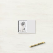 Bearded Collie Zeichnend - Niedliche Original Hund Post-it Klebezettel (Auf Schreibtisch)