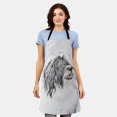 Bearded Collie Zeichnend - Niedliche Original Hund Schürze (Getragen)
