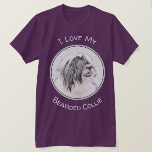Bearded Collie Zeichnend - Niedliche Original Hund T-Shirt