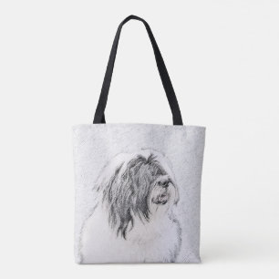Bearded Collie Zeichnend - Niedliche Original Hund Tasche