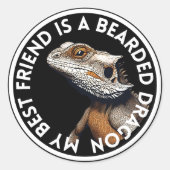 Bearded Dragon - Bester Freund Runder Aufkleber (Vorderseite)
