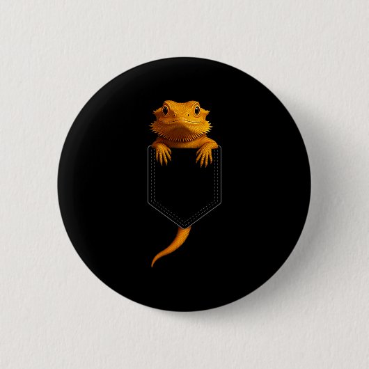 Bearded Dragon Cket Cute Exotic Lizard Reptile Pet Button (Vorderseite)