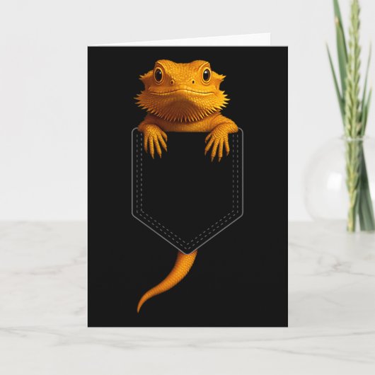 Bearded Dragon Cket Cute Exotic Lizard Reptile Pet Karte (Vorderseite)