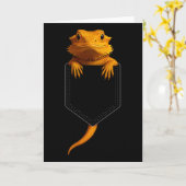 Bearded Dragon Cket Cute Exotic Lizard Reptile Pet Karte (Gelbe Blume)