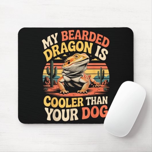 Bearded Dragon Cooler Reptile Animal Beardie Beard Mousepad (Mit Mouse)