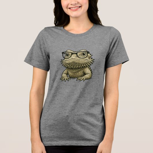 Bearded Dragon • Cute Beardie Design Tri-Blend Shirt (Vorderseite)