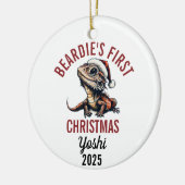 Bearded Dragon First Christmas 2025 Keramik Ornament (Links)