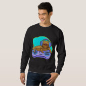 Bearded Dragon Gamer Computer Game Player Lizard Sweatshirt (Vorne ganz)