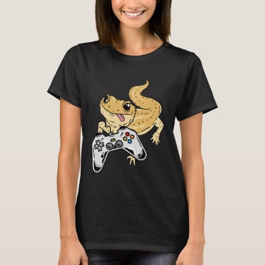Bearded Dragon Gamer Video Games Lizard Reptile Ga T-Shirt (Vorderseite)