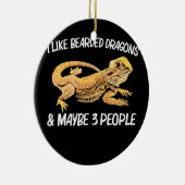 Bearded Dragon Geschenk für Männer Frauen Pogona L Keramik Ornament (Rechts)