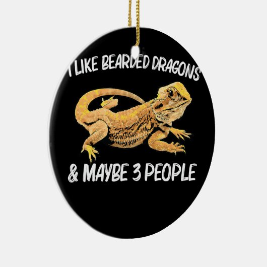 Bearded Dragon Geschenk für Männer Frauen Pogona L Keramik Ornament (Rechts)