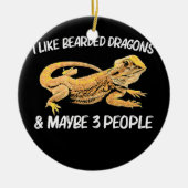 Bearded Dragon Geschenk für Männer Frauen Pogona L Keramik Ornament (Vorne)