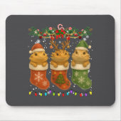 Bearded Dragon In Christmas Socks Lights Bearded D Mousepad (Vorne)