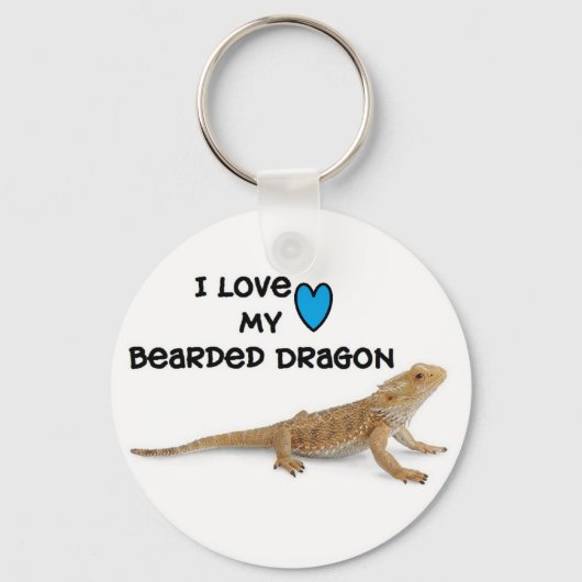 Bearded Dragon Keychain "I love my Bearded Dragon" Schlüsselanhänger (Vorderseite)