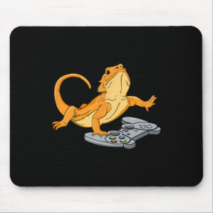 Bearded Dragon Lizard Gamer Video Gecko Mousepad