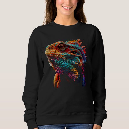Bearded Dragon Lover Fun Colorful Cool Painting Ar Sweatshirt (Vorderseite)