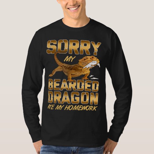 Bearded Dragon My Bearded Dragon Ate My Homework T T-Shirt (Vorderseite)