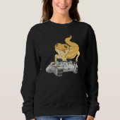 Bearded Dragon Playing Video Game Reptile Lizard Sweatshirt (Vorderseite)