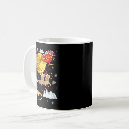 Bearded Dragon Reindeer Christmas Pajama Santa Xma Kaffeetasse (Vorderseite Links)