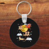 Bearded Dragon Reindeer Christmas Pajama Santa Xma Schlüsselanhänger (Vorderseite)