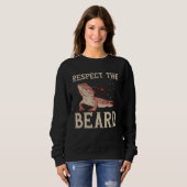 Bearded Dragon Respect The Beard Reptiles Lizard Sweatshirt (Vorne ganz)