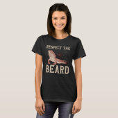 Bearded Dragon Respect The Beard Reptiles Lizard T-Shirt (Vorne ganz)