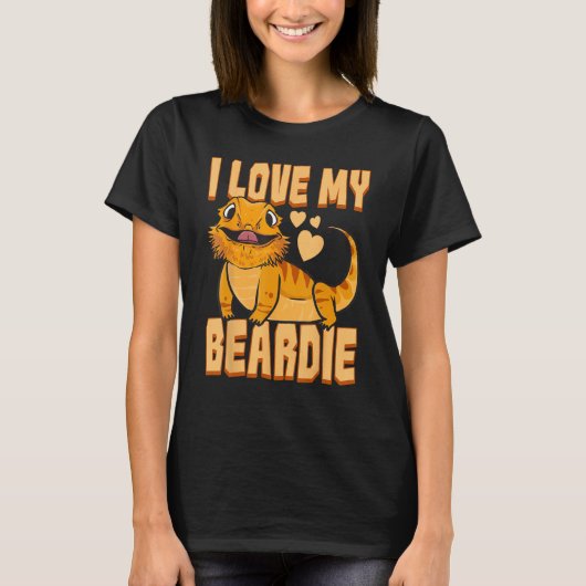 Bearded Dragon Shirt For Kids Family I Love My Bea (Vorderseite)