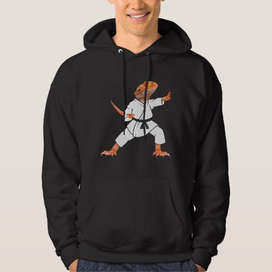 Bearded Dragons Doing Karate Samurai Ninja Lizard Hoodie (Vorderseite)