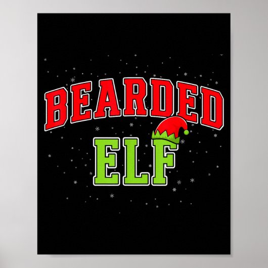 Bearded Elf Christmas Family Matching Group Xmas Poster (Vorne)