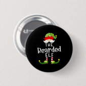 Bearded Elf Group Christmas Funny Pajama Party Button (Vorne & Hinten)