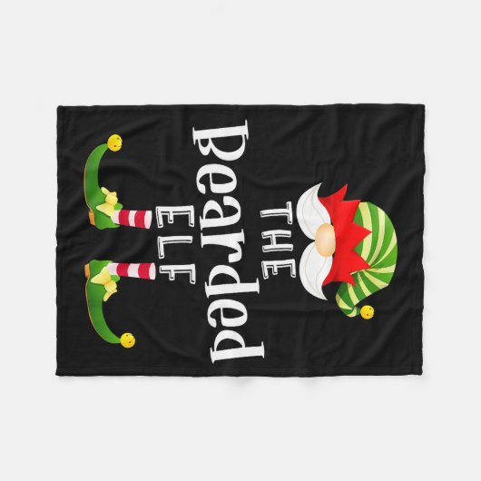 Bearded Elf Group Christmas Funny Pajama Party  Fleecedecke (Vorderseite (Horizontal))