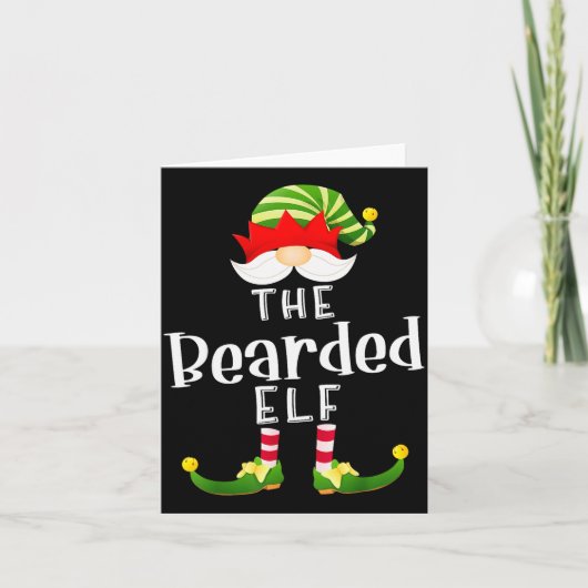 Bearded Elf Group Christmas Funny Pajama Party Karte (Vorderseite)