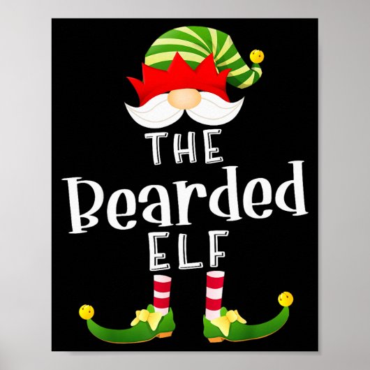 Bearded Elf Group Christmas Funny Pajama Party  Poster (Vorne)