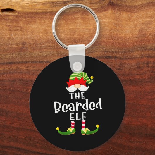 Bearded Elf Group Christmas Funny Pajama Party Schlüsselanhänger (Vorderseite)