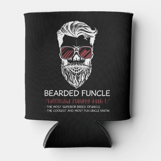Bearded Funcle Funny Oncle Definition Dosenkühler (Vorderseite)