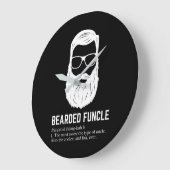 Bearded Funcle Funny Oncle Definition Große Wanduhr (Winkel)