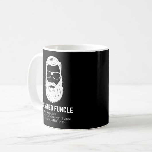 Bearded Funcle Funny Oncle Definition Kaffeetasse (Vorderseite Links)