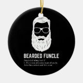 Bearded Funcle Funny Oncle Definition Keramik Ornament (Vorne)