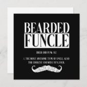 Bearded Funcle Uncle Nephew Niece Godfather Gift Einladung (Vorne/Hinten)