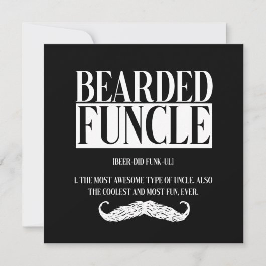 Bearded Funcle Uncle Nephew Niece Godfather Gift Einladung (Vorderseite)