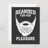 Bearded für ihr Vergnügen Funny Beard Mann Einladungspostkarte (Vorne/Hinten)